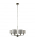 Highclere Multi Arm Shade Pendant Ceiling Lamp, Brushed Chrome Plate, Natural Linen