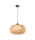 Bali Globe Pendant Ceiling Lamp, Natural Bamboo, White, Matt Black