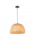 Bali Dome Pendant Ceiling Lamp, Natural Bamboo, White, Matt Black