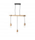 Sven Bar Pendant Ceiling Lamp, Matt Black, Natural Wood