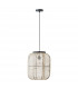 Zaire Cylindrical Pendant Ceiling Lamp, Natural Linen, Matt Black