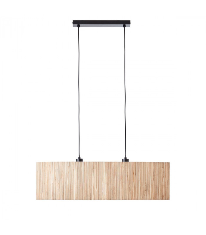 Longshore Bar Pendant Ceiling Lamp, Natural Seagrass, Matt Black