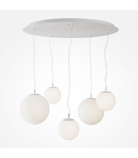Maytoni Basic Form Modern 5 Light Cluster Pendant Ceiling Light Matt White E27-1