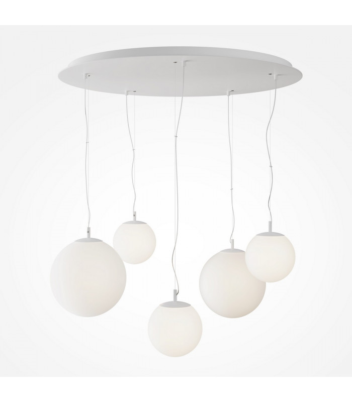 Maytoni Basic Form Modern 5 Light Cluster Pendant Ceiling Light Matt White E27-1