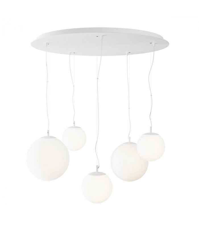 Maytoni Basic Form Modern 5 Light Cluster Pendant Ceiling Light Matt White E27-2