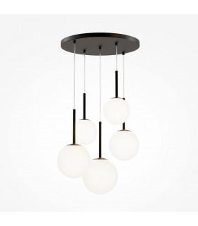 Maytoni Basic Form Modern 5 Light Cluster Pendant Ceiling Light Matt Black E14-1