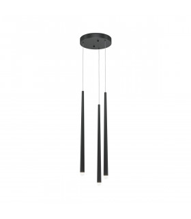 Maytoni Cascade Modern 3 Light Cluster Pendant Ceiling Light Black Integrated LED 4000K-2