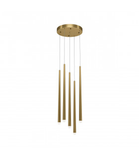 Maytoni Cascade Modern 5 Light Cluster Pendant Ceiling Light Brass Integrated LED 4000K-2