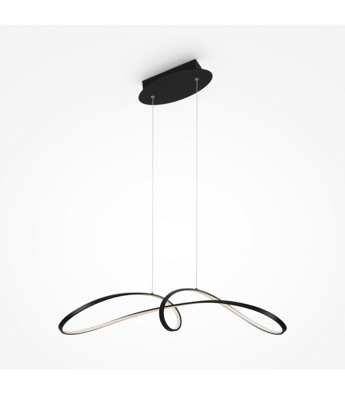 Maytoni Curve Modern Integrated LED Pendant Ceiling Light Black 4000K-1