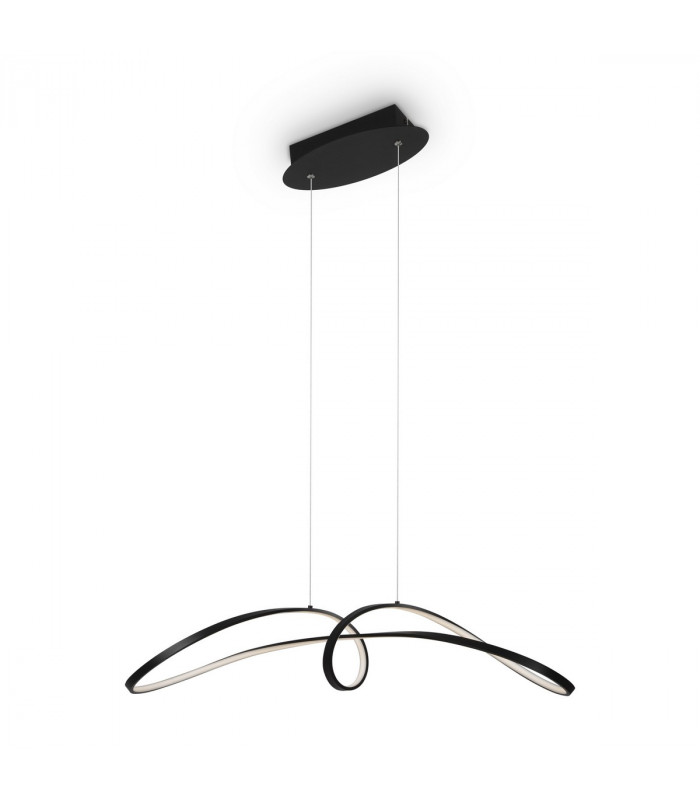 Maytoni Curve Modern Integrated LED Pendant Ceiling Light Black 4000K-3