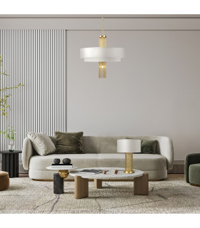 Maytoni Impressive Modern 5 Light Cylindrical Pendant Ceiling Light Gold E14-2