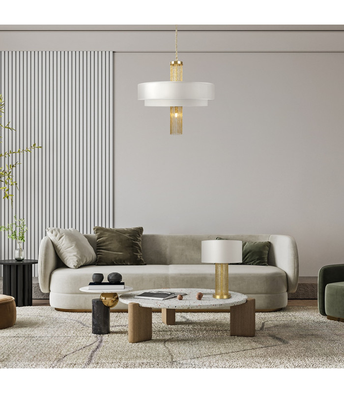 Maytoni Impressive Modern 5 Light Cylindrical Pendant Ceiling Light Gold E14-2