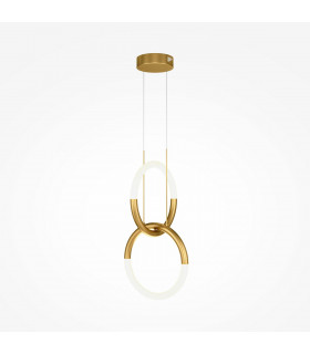 Maytoni Node Modern 2 Light Integrated LED Pendant Ceiling Light Gold 3000K-1