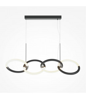Maytoni Node Modern 4 Light Bar Pendant Ceiling Light Black Integrated LED 3000K-1