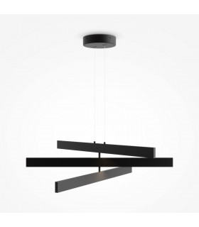 Maytoni Origami Modern 3 Light Integrated LED Pendant Ceiling Light Black 4000K-1