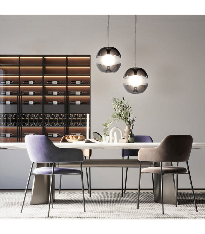 Maytoni Rebel Modern Globe Pendant Ceiling Light Chrome 3000K-2