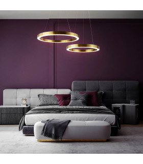 Maytoni Saturno Modern Integrated LED Pendant Ceiling Light Brass 3100lm 4000K-2