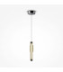 Maytoni Verticale Modern Slim Pendant Ceiling Light Chrome Cognac Shade Integrated LED 3000K-1