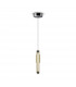 Maytoni Verticale Modern Slim Pendant Ceiling Light Chrome Cognac Shade Integrated LED 3000K-4