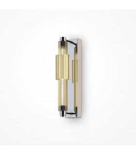 Maytoni Verticale Modern Integrated LED Wall Lamp Chrome Cognac Shade 3000K-1