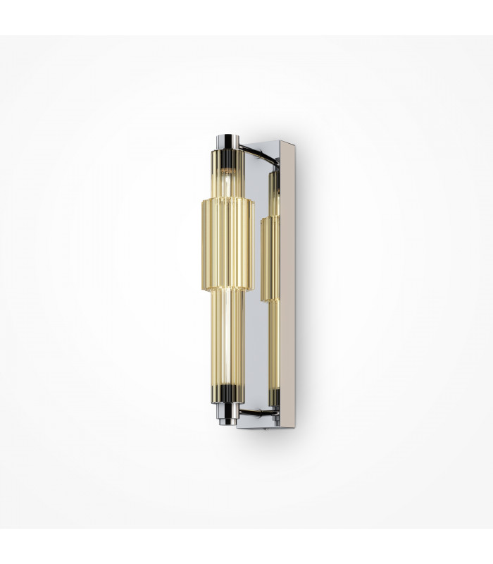 Maytoni Verticale Modern Integrated LED Wall Lamp Chrome Cognac Shade 3000K-1