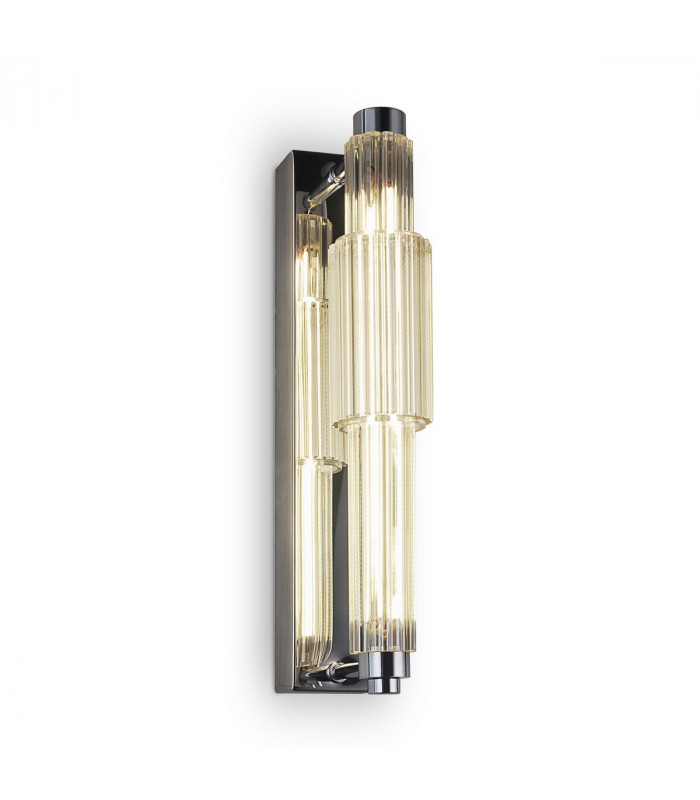 Maytoni Verticale Modern Integrated LED Wall Lamp Chrome Cognac Shade 3000K-2