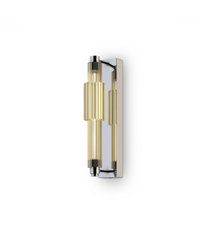 Maytoni Verticale Modern Integrated LED Wall Lamp Chrome Cognac Shade 3000K-3