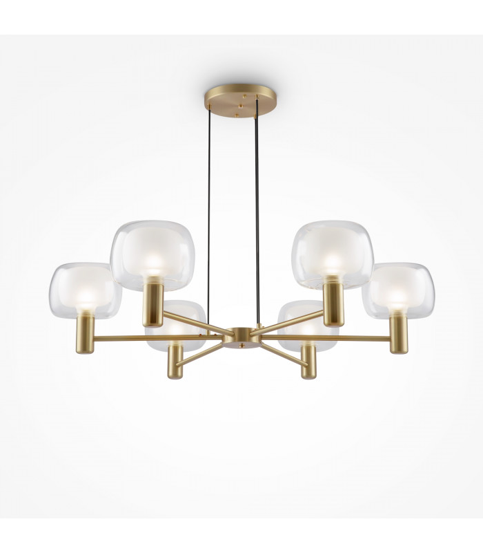 Maytoni Vision Modern 6 Light Multi Arm Floor Lamp Gold E14-1
