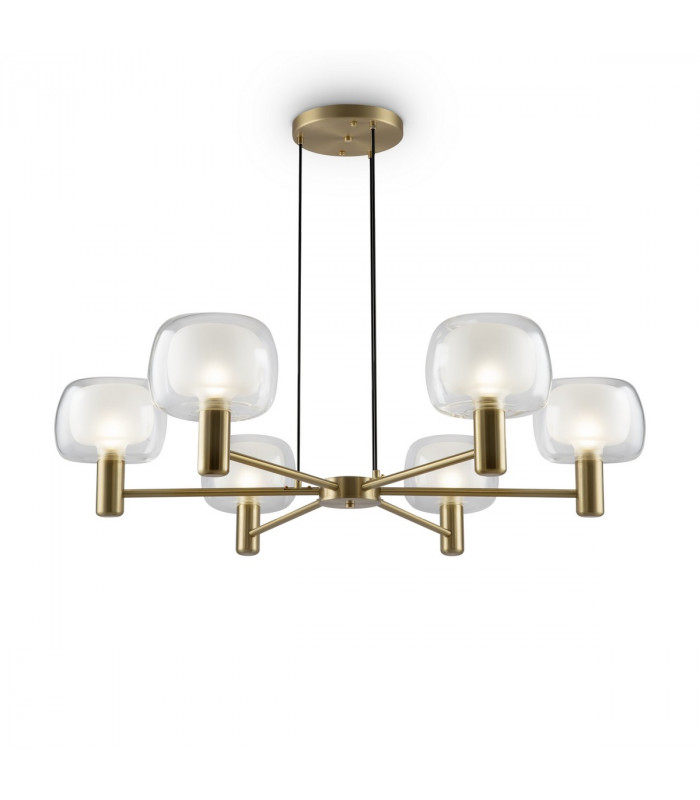 Maytoni Vision Modern 6 Light Multi Arm Floor Lamp Gold E14-3
