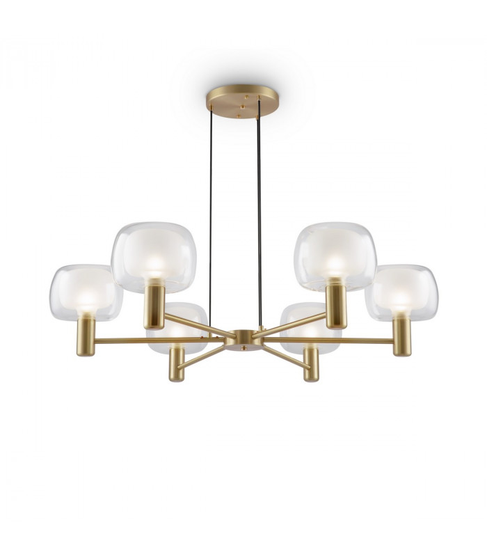 Maytoni Vision Modern 6 Light Multi Arm Floor Lamp Gold E14-4