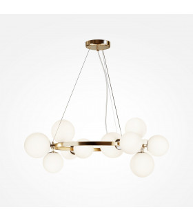 Maytoni Dallas Modern 1 Globe Pendant Ceiling Light Gold Matte White Shade G9-1