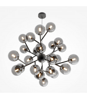 Maytoni Dallas Modern 24 Light Globe Pendant Ceiling Light Black Smoky Shade G9-1