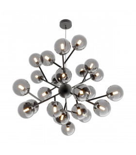 Maytoni Dallas Modern 24 Light Globe Pendant Ceiling Light Black Smoky Shade G9-2