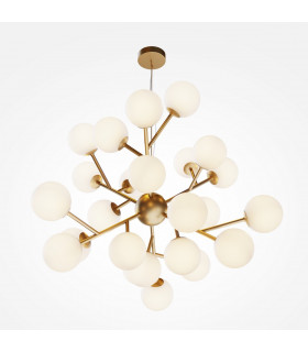 Maytoni Dallas Modern 24 Light Globe Pendant Ceiling Light Gold Matte White Shade G9-1