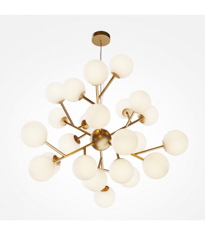 Maytoni Dallas Modern 24 Light Globe Pendant Ceiling Light Gold Matte White Shade G9-1
