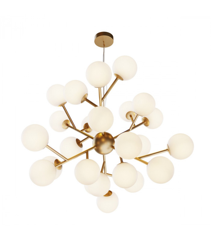 Maytoni Dallas Modern 24 Light Globe Pendant Ceiling Light Gold Matte White Shade G9-2