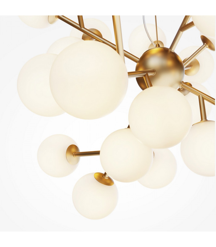 Maytoni Dallas Modern 24 Light Globe Pendant Ceiling Light Gold Matte White Shade G9-3