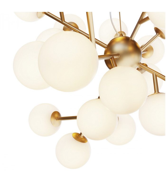 Maytoni Dallas Modern 24 Light Globe Pendant Ceiling Light Gold Matte White Shade G9-4