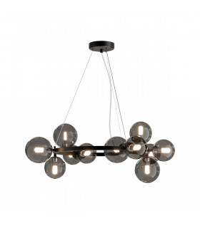 Maytoni Dallas Modern 1 Globe Pendant Ceiling Light Black Smoky Shade G9-2
