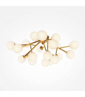 Maytoni Dallas Modern 20 Light Globe Ceiling Light Gold Cognac Shade G9-1