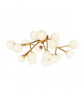 Maytoni Dallas Modern 20 Light Globe Ceiling Light Gold Cognac Shade G9-2