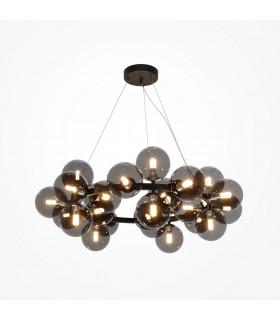 Maytoni Dallas Modern 25 Light Globe Pendant Ceiling Light Black Smoky Shade G9-1