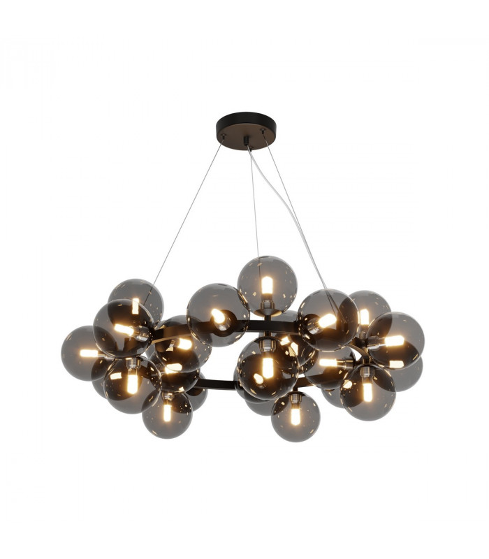 Maytoni Dallas Modern 25 Light Globe Pendant Ceiling Light Black Smoky Shade G9-2