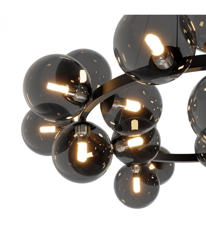 Maytoni Dallas Modern 25 Light Globe Pendant Ceiling Light Black Smoky Shade G9-4