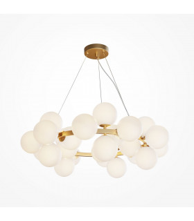 Maytoni Dallas Modern 25 Light Globe Pendant Ceiling Light Gold Matte White Shade G9-1