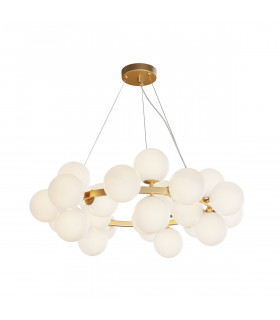 Maytoni Dallas Modern 25 Light Globe Pendant Ceiling Light Gold Matte White Shade G9-2