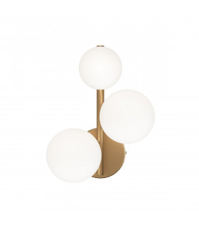 Maytoni Dallas Modern 3 Light Wall Lamp Gold Matte White Shade G9-2