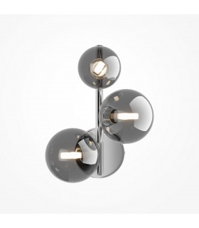Maytoni Dallas Modern 3 Light Wall Lamp Chrome Smoky Shade G9-1