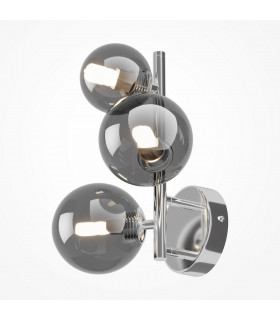 Maytoni Dallas Modern 3 Light Wall Lamp Chrome Smoky Shade G9-2