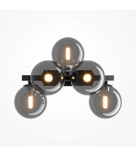 Maytoni Dallas Modern 5 Light Wall Lamp Black Smoky Shade G9-1